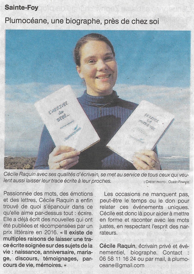 article presse Ouest France Plumocéane