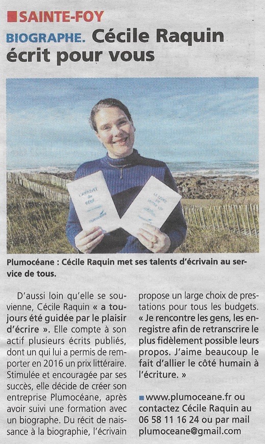article presse Journal des Sables Plumocéane